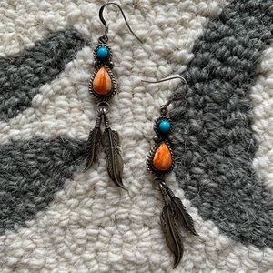 RB Running Bear Navajo Sterling Silver Earrings